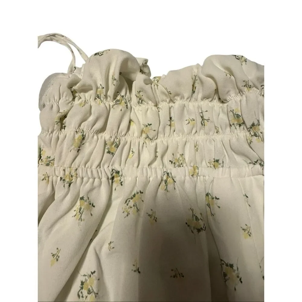 House of CB size M Cristabel ivory floral shirred midi dress - EUC - Picture 4 of 9